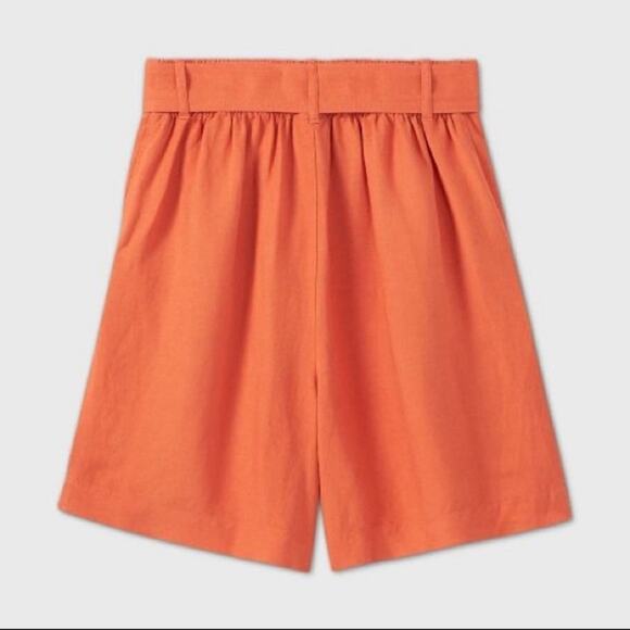 a new day orange belted high rise shorts - Picture 2 of 7